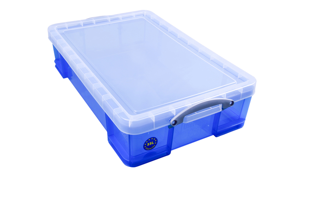 Boîte de rangement Really Useful 33 litres 480x390x310mm transparent bleu