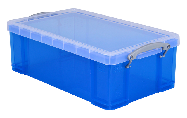 Opbergbox Really Useful 12 liter 465x270x150mm transparant blauw