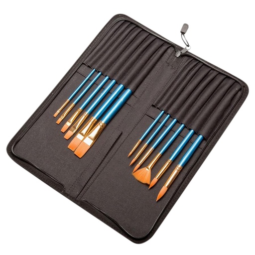 [1387631] Set pinceaux Conda synthétique 12 pièces Etui