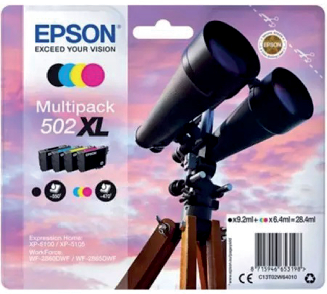 Cartouche d''encre Epson 502XL T02W6 noir + 3 couleurs