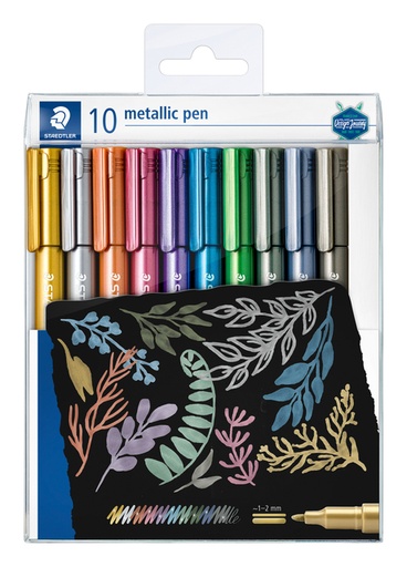 [1400409] Gelpen Staedtler metallic etui à 10 kleuren