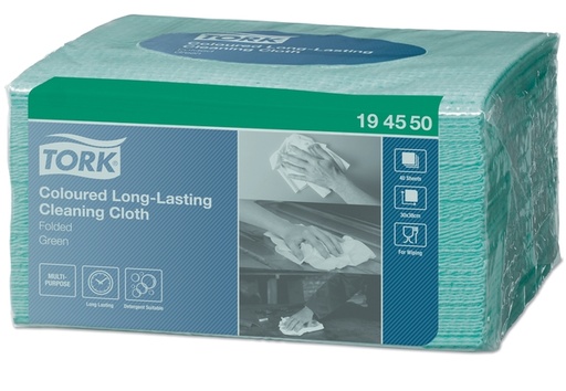 [1399858] Reinigingsdoek Tork W8 Premium 1-laags 8x40 vel groen 194550