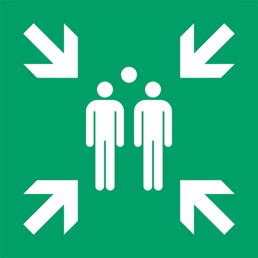 [1400540] Pictogram bordje Djois Verzamelplaats 300 x 300 mm  Groen