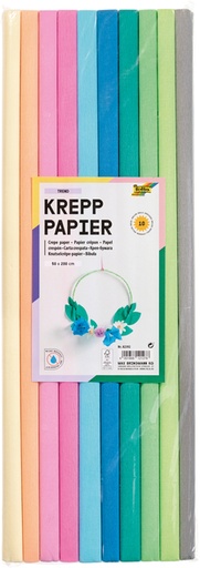 [1400524] Papier crépon Folia 200x50cm 10 couleurs tendance