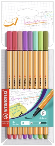 [1400830] Fineliner STABILO point 88/8 Fin étui 8 couleurs