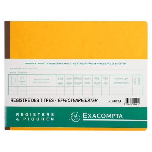 [1400970] Effectenregister Exacompta BV SLR 240x320 80vel assorti