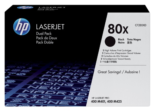 [411742] Cartouche toner HP CF280XD 80X noir 2x