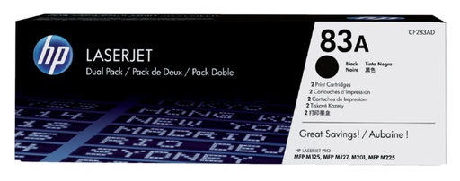 [410901] Cartouche toner HP CF283AD 83A 2x noir