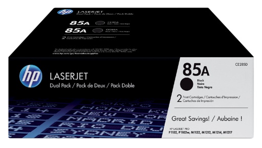 [411175] Cartouche toner HP CE285AD 85A noir 2x