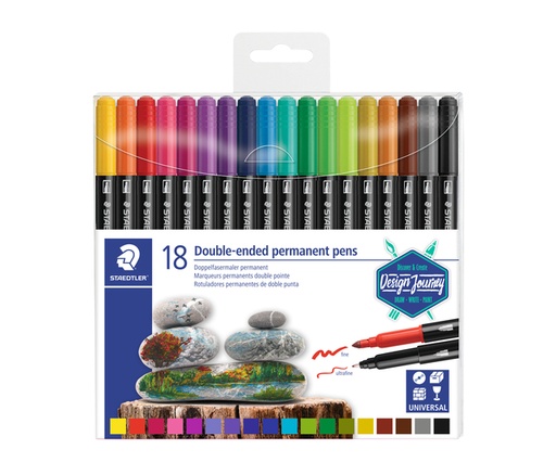 [1403677] Feutre Staedtler Design journey permanent double pointe assorti