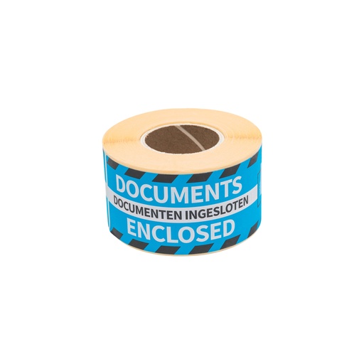 [1403435] Etiquette d'avertissement Rillprint Documents enclosed 46x125mm bleu 250 pièces