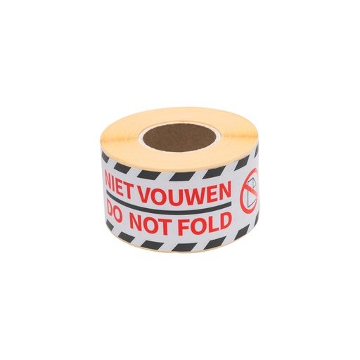 [1403439] Waarschuwingsetiket Rillprint do not fold 46x125mm wit 250 stuks