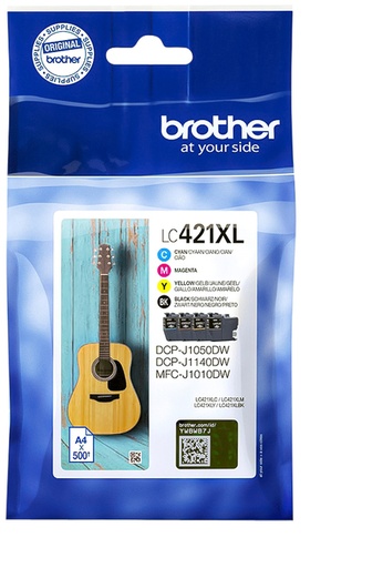 [1403465] Cartouche d'encre Brother LC-421XL noir + 3 couleurs