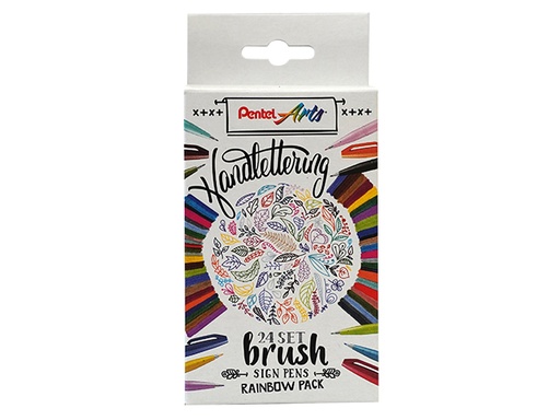 [1404673] Brushpen Pentel Sign SES15C Rainbow assorti set à 24 stuks