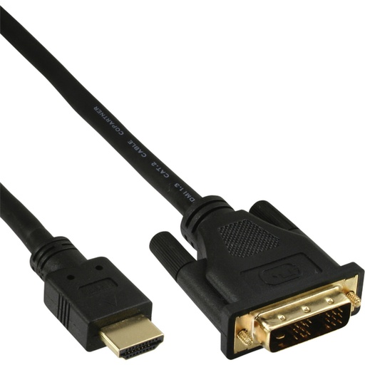 [1404396] Câble inLine HDMI DVI 18+1 Mâle/Mâle 2m noir