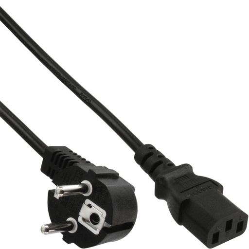 [1404381] Kabel inLine STROOM C13 recht - CEE7/7 haaks 1,8 meter zwart