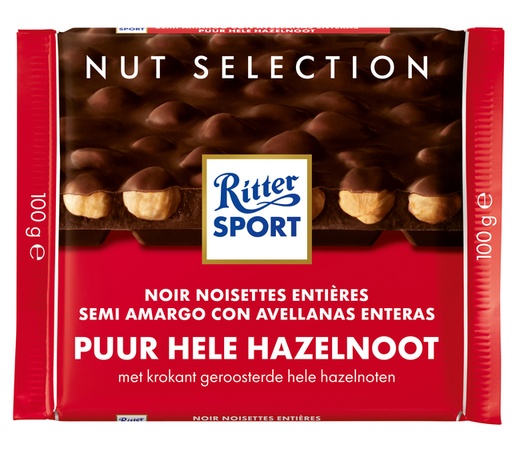 [1404373] Chocolade Ritter Sport puur-hele hazelnoot 100gr