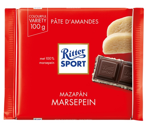 [1404375] Chocolade Ritter Sport puur-marsepein 100gr