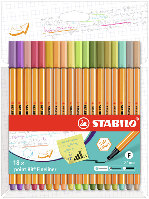 Fineliner STABILO point 88 set 16 couleurs
