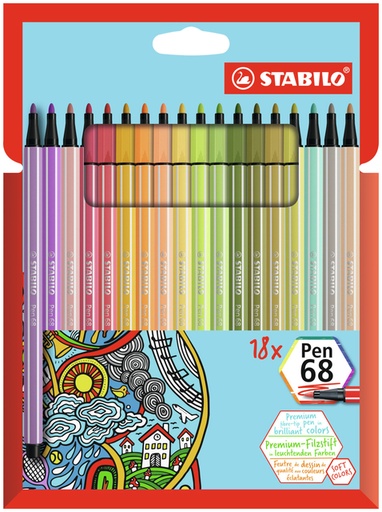 [1405281] Feutre Stabilo Pen 68 étui 18 nouvelles couleurs