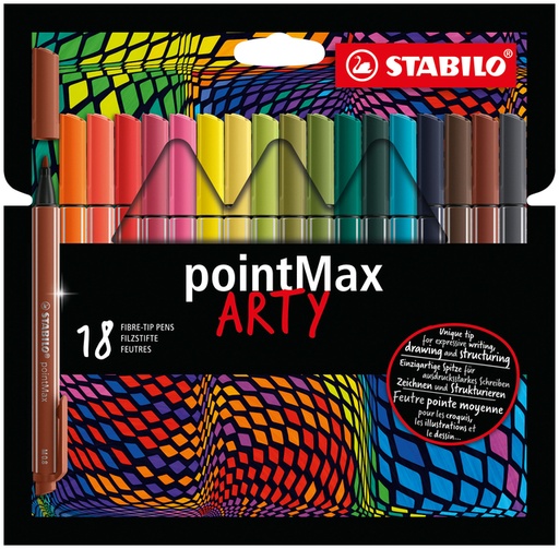 [1405168] Feutre STABILO pointMax Arty 488/18 Medium ass étui 18 pièces