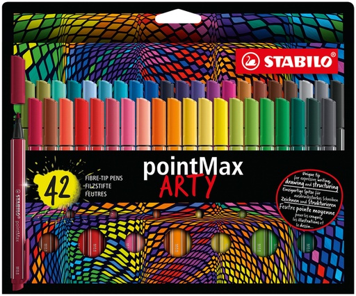 [1405172] Viltstift STABILO pointMax 488/42 Arty medium assorti etui à 42 stuks