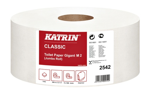 [1406123] Papier toilette Katrin Classic Gigant M2 2 épaisseurs 1200 feuilles 6 rouleaux