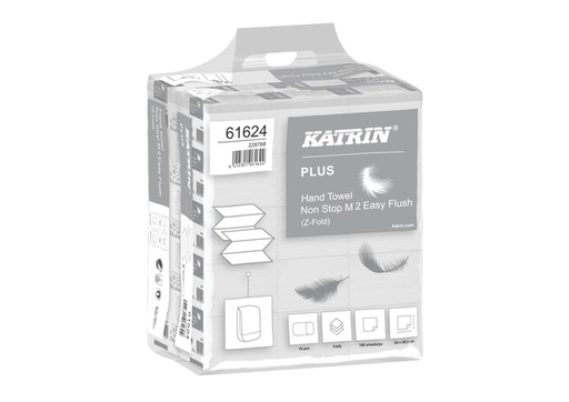 [1405341] Essuie-mains Katrin Plus 61624 pli-Z 2 épaisseurs 203x240mm blanc 15x 160 feuilles