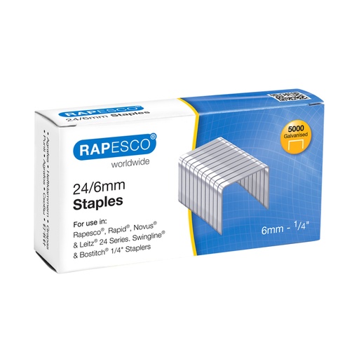 [1406127] Rapesco 24/6mm (22/6) Verzinkt Nieten (doos 5000)