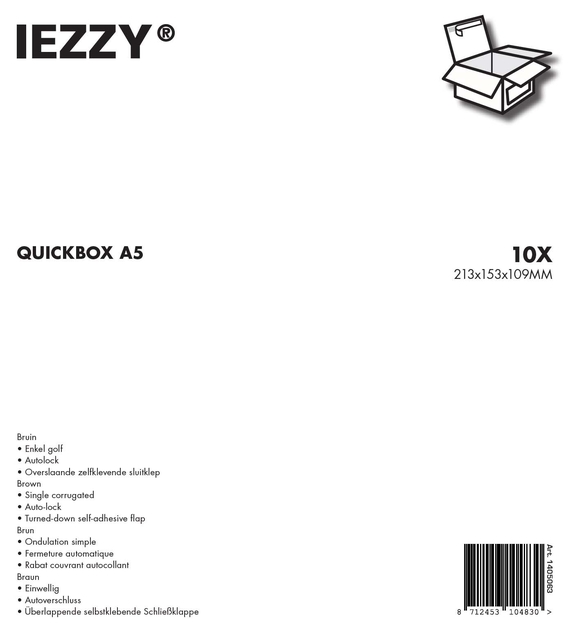 Boîte Quickbox IEZZY A5 213x153x109mm 10 pièces