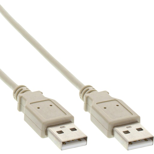 [1407137] Kabel Inline USB-A 2.0 M-M 2 meter beige