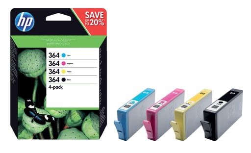 [410397] Inktcartridge HP N9J73AE 364 zwart + 3 kleuren