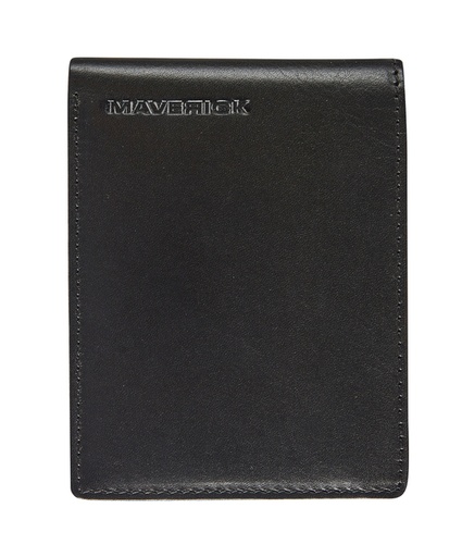 [1403257] Portefeuille Maverick All Black compact avec compartiment monnaie RFID cuir noir