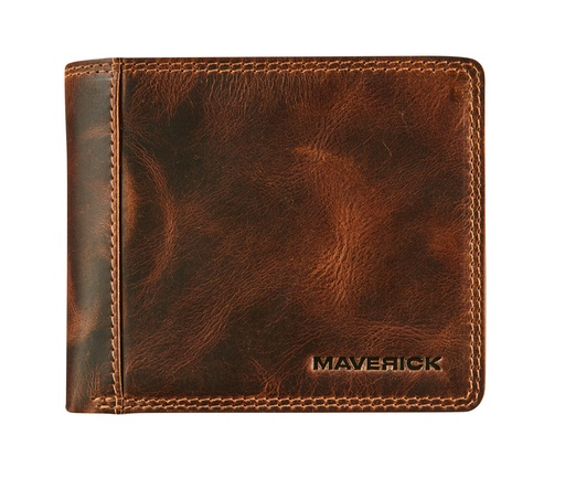 [1403285] Portemonee Maverick The Original met kleingeldvak RFID leer bruin