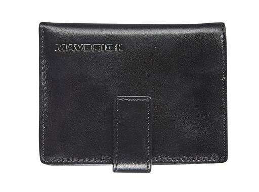 [1403275] Porte-cartes Maverick All Black super compact RFID cuir noir