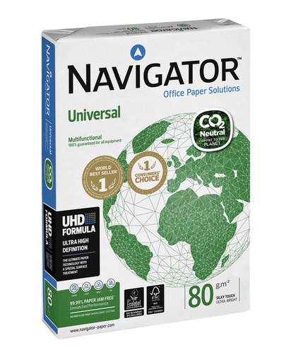 [1405276] Papier copieur Navigator Universal CO2 A4 80g blanc 500 feuilles