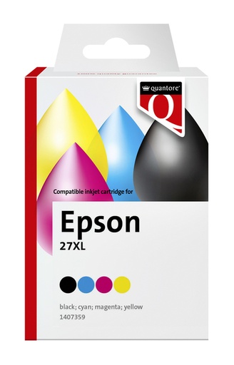 [1407359] Cartouche d'encre Quantore alternative pour Epson 27XL noir-  3 couleurs