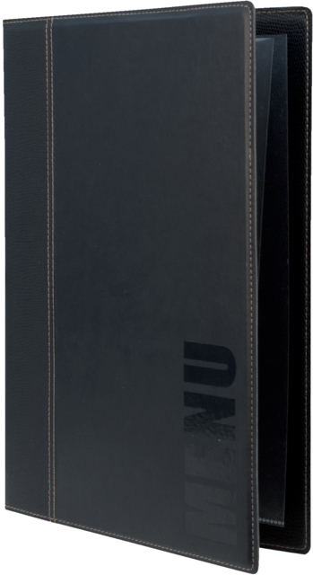 Protège-menu Securit A4 Trendy 1 x 2 pochettes noir