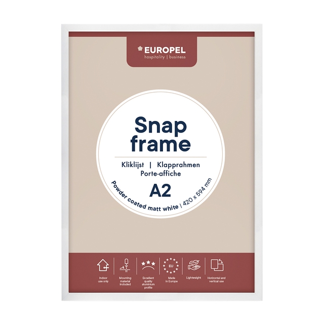 Cadre clipsable Europel A2 25mm blanc mat