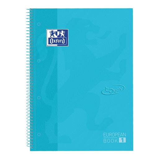 [1420116] Cahier de notes Oxford Touch Europeanbook A4+ 4 perforations ligné 80fls pastel bleu