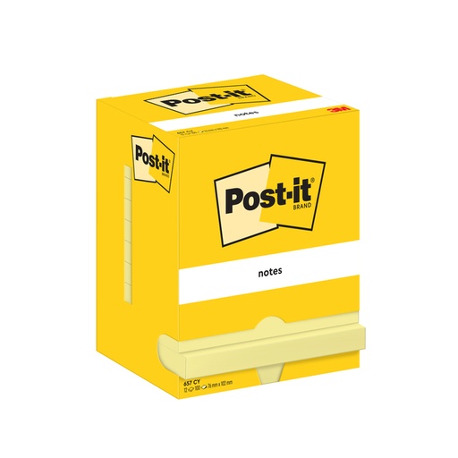 [1420098] Bloc-mémos Post-it 657 76x102mm jaune canari 12 pièces