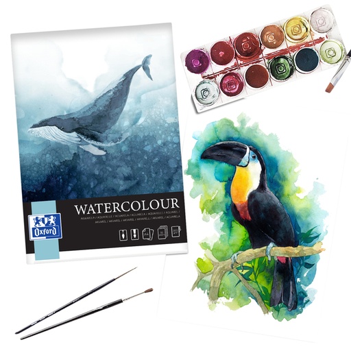 [1420538] Tekenblok Oxford Watercolour A4 10 vel 300 gram spiraal