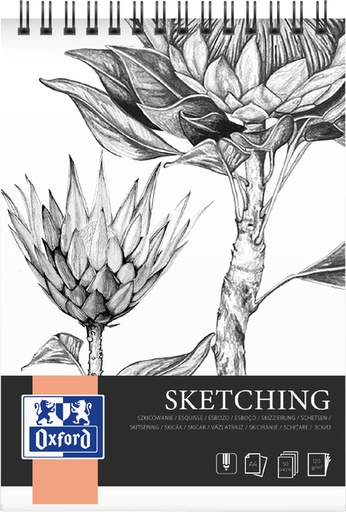 [1420545] Bloc à dessin Oxford Sketching A4 spirale 50 feuilles 120g