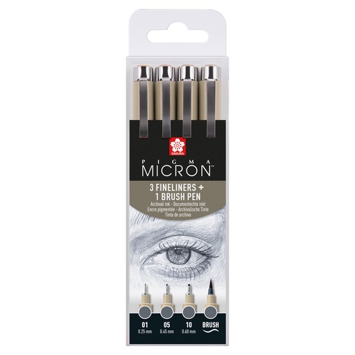 [1404233] Fineliner Sakura Pigma Micron gris froid set 4 tailles