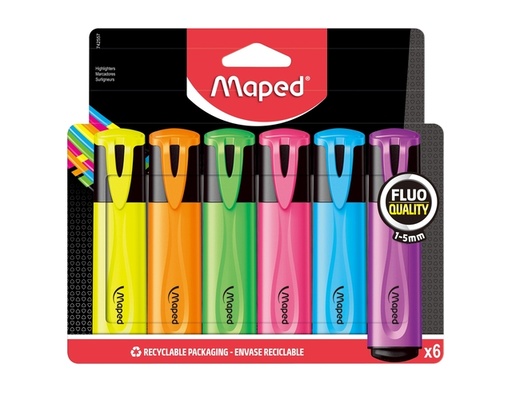 [1406890] Markeerstift Maped set à 6 standaard kleuren