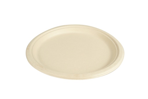 [1406912] Assiette IEZZY 260mm 1 compartiment canne à sucre sans PFAS naturel 50 pièces