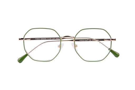 [1420257] Lunettes de lecture I Need You +1.50 dpt Yoko vert-or