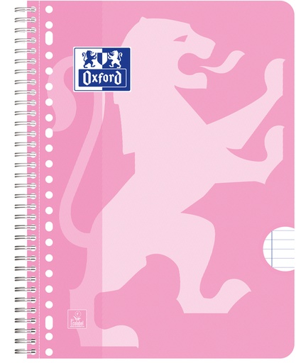 [1420111] Bloc de cours Oxford School A4+ ligné 23 perf 160 pages 80g rose