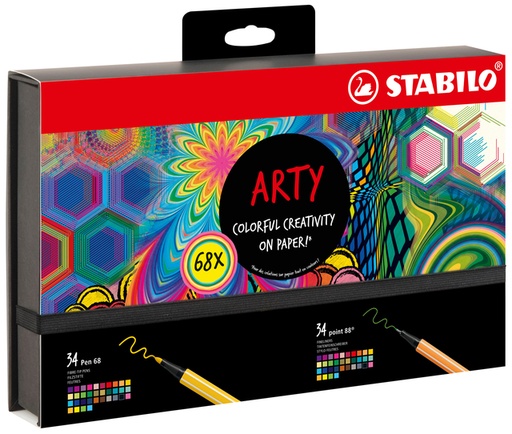 [1421989] Fineliner STABILO Point 88 & Pen 68 Arty Creative coffret luxeux