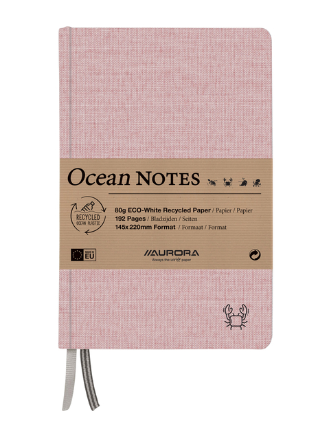 Carnet de notes Aurora Ocean A5 192 pages ligné 80g structure lin rouge